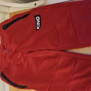 Red sweatpants